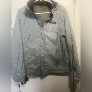 The North Face Light Gray Windbreaker/Raincoat